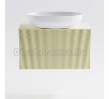 Тумба с раковиной Астра-Форм М-40 Slim 80 подвесная, со столешницей, матовая бежевая ral1013