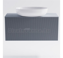 Тумба с раковиной Астра-Форм М-40 Slim 100 подвесная, со столешницей, матовая голубая ncss3005-R80B