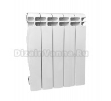 Радиатор алюминиевый секционный Теплоприбор АР1-350 5 секций, боковое проходное подключение, белый RAL 9016