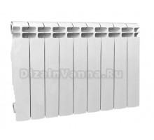 Радиатор алюминиевый секционный Теплоприбор АР1-350 9 секций, боковое проходное подключение, белый RAL 9016