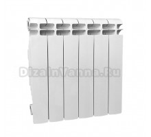 Радиатор алюминиевый секционный Теплоприбор АР1-350 6 секций, боковое проходное подключение, белый RAL 9016