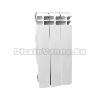 Радиатор алюминиевый секционный Теплоприбор АР1-350 3 секции, боковое проходное подключение, белый RAL 9016