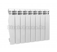 Радиатор алюминиевый секционный Теплоприбор АР1-350 8 секций, боковое проходное подключение, белый RAL 9016
