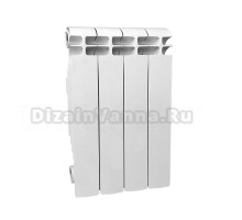 Радиатор алюминиевый секционный Теплоприбор АР1-350 4 секции, боковое проходное подключение, белый RAL 9016