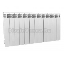 Радиатор алюминиевый секционный Теплоприбор АР1-350 12 секций, боковое проходное подключение, белый RAL 9016