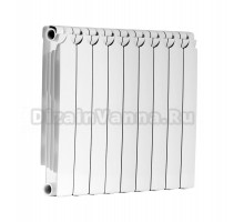 Радиатор биметаллический секционный Теплоприбор БР1-500 9 секций, боковое проходное подключение, белый RAL 9016