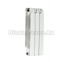 Радиатор биметаллический секционный Теплоприбор БР1-500 3 секции, боковое проходное подключение, белый RAL 9016
