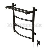 Полотенцесушитель MIXLINE CAPELLA  60х50 (таймер, 251Вт, 3 перекладины + ПОЛКА) электрический ЧЕРНЫЙ