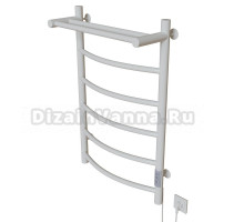 Полотенцесушитель MIXLINE CAPELLA  80х50 (таймер, 336Вт, 5 перекладин + ПОЛКА) электрический БЕЛЫЙ