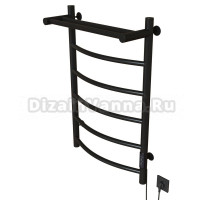 Полотенцесушитель MIXLINE CAPELLA  80х50 (таймер, 336Вт, 5 перекладин + ПОЛКА) электрический ЧЕРНЫЙ