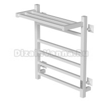 Полотенцесушитель MIXLINE FORTUNE  60х50 (таймер, 445 Вт, 5 перекладин + ПОЛКА) электрический БЕЛЫЙ