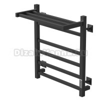 Полотенцесушитель MIXLINE FORTUNE  60х50 (таймер, 445 Вт, 5 перекладин + ПОЛКА) электрический ЧЕРНЫЙ