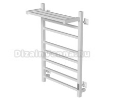 Полотенцесушитель MIXLINE FORTUNE  80х50 (таймер, 560 Вт, 7 перекладин + ПОЛКА) электрический БЕЛЫЙ