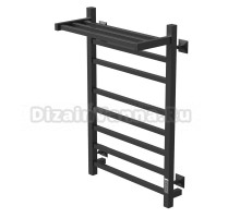 Полотенцесушитель MIXLINE FORTUNE  80х50 (таймер, 560 Вт, 7 перекладин + ПОЛКА) электрический ЧЕРНЫЙ