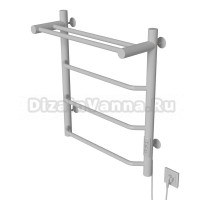 Полотенцесушитель MIXLINE MIRA  60х50 (таймер, 251Вт, 3 перекладины + ПОЛКА) электрический БЕЛЫЙ