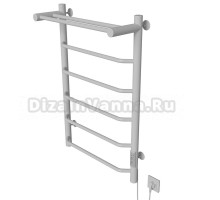 Полотенцесушитель MIXLINE MIRA  80х50 (таймер, 336 Вт, 5 перекладин + ПОЛКА) электрический БЕЛЫЙ