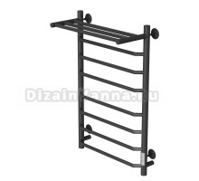 Полотенцесушитель MIXLINE MIRA  80х50 (таймер, 403Вт, 7 перекладин + ПОЛКА) электрический ЧЕРНЫЙ