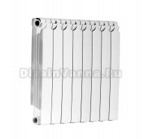Радиатор биметаллический секционный Теплоприбор БР1-500 8 секций, боковое проходное подключение, белый RAL 9016