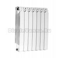Радиатор биметаллический секционный Теплоприбор БР1-500 7 секций, боковое проходное подключение, белый RAL 9016