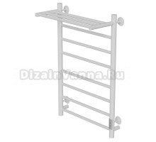 Полотенцесушитель MIXLINE VEGA  80х50 (таймер, 382Вт, 7 перекладин + ПОЛКА) электрический БЕЛЫЙ