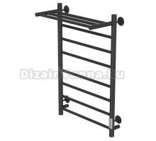 Полотенцесушитель MIXLINE VEGA  80х50 (таймер, 382Вт, 7 перекладин + ПОЛКА) электрический ЧЕРНЫЙ