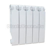 Радиатор биметаллический секционный Теплоприбор БР1-350 5 секций, боковое проходное подключение, белый RAL 9016