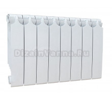 Радиатор биметаллический секционный Теплоприбор БР1-350 8 секций, боковое проходное подключение, белый RAL 9016