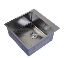 Мойка настольного монтаж 50х50 (2,0 мм толщина)  MIXLINE PRO 20 см с сифоном (цвет сатин)