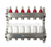 Коллекторная группа ONDO BKGWDV06 1" ВР-3/4" НР, 6 выходов, с расходомерами