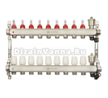 Коллекторная группа ONDO OKGSET11A 1" ВР-3/4" НР, 11 выходов, с расходомерами