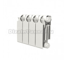 Радиатор биметаллический секционный Теплоприбор БР1-200 4 секции, боковое проходное подключение, белый RAL 9016