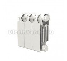 Радиатор биметаллический секционный Теплоприбор БР1-200 3 секции, боковое проходное подключение, белый RAL 9016