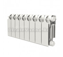 Радиатор биметаллический секционный Теплоприбор БР1-200 8 секций, боковое проходное подключение, белый RAL 9016