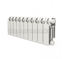 Радиатор биметаллический секционный Теплоприбор БР1-200 10 секций, боковое проходное подключение, белый RAL 9016
