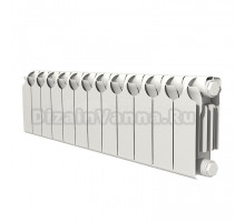 Радиатор биметаллический секционный Теплоприбор БР1-200 12 секций, боковое проходное подключение, белый RAL 9016