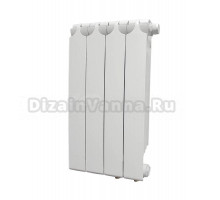 Радиатор биметаллический секционный Теплоприбор БР1-500НП 4 секции, нижнее правое подключение, белый RAL 9016