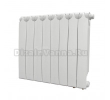 Радиатор биметаллический секционный Теплоприбор БР1-500НП 8 секций, нижнее правое подключение, белый RAL 9016