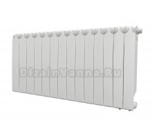 Радиатор биметаллический секционный Теплоприбор БР1-500НП 14 секций, нижнее правое подключение, белый RAL 9016