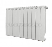Радиатор биметаллический секционный Теплоприбор БР1-500НП 10 секций, нижнее правое подключение, белый RAL 9016