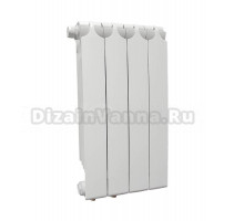 Радиатор биметаллический секционный Теплоприбор БР1-500НЛ 4 секции, нижнее левое подключение, белый RAL 9016