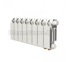 Радиатор биметаллический секционный Теплоприбор БР1-200НП 8 секций, нижнее правое подключение, белый RAL 9016