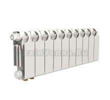 Радиатор биметаллический секционный Теплоприбор БР1-200НЛ 10 секций, нижнее левое подключение, белый RAL 9016