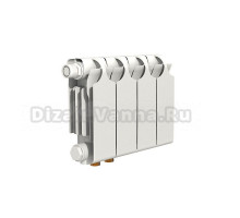 Радиатор биметаллический секционный Теплоприбор БР1-200НЛ 4 секции, нижнее левое подключение, белый RAL 9016