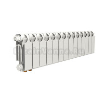 Радиатор биметаллический секционный Теплоприбор БР1-200НЛ 14 секций, нижнее левое подключение, белый RAL 9016