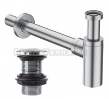 Комплект Донный клапан IDDIS Slide SLIBC10i88 матовый хром + Сифон Optima Home OPTBC00i84 бутылочный, матовый хром