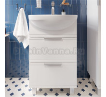 Тумба под раковину без столешницы DIWO Дмитров 50 напольная, 2 ящика, белая-1