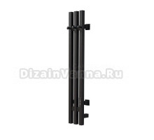 Полотенцесушитель электрический Тругор Вектор Пэк сп кв 3 75x10 см, подключение справа, слева, черный, I-образный, из стали