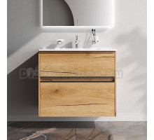 Тумба с раковиной AM.PM Sense 80 подвесная, 2 ящика, светлое дерево