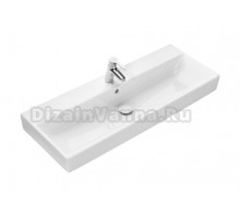 Мебельная раковина Roca Oleta 100 накладная, глянцевая белая, прямоугольная, фарфор