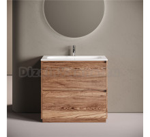 Тумба с раковиной Sancos Libra Floor 90 напольный, дуб чарльстон, раковина СN7019